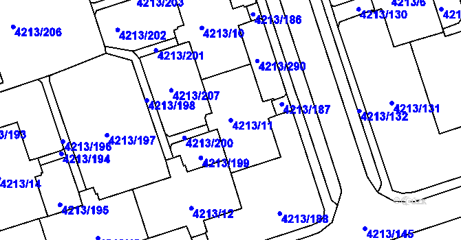 Parcela st. 4213/11 v KÚ Horní Lutyně, Katastrální mapa