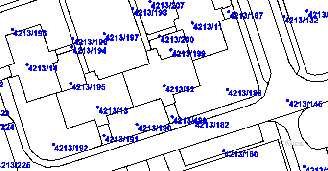 Parcela st. 4213/12 v KÚ Horní Lutyně, Katastrální mapa