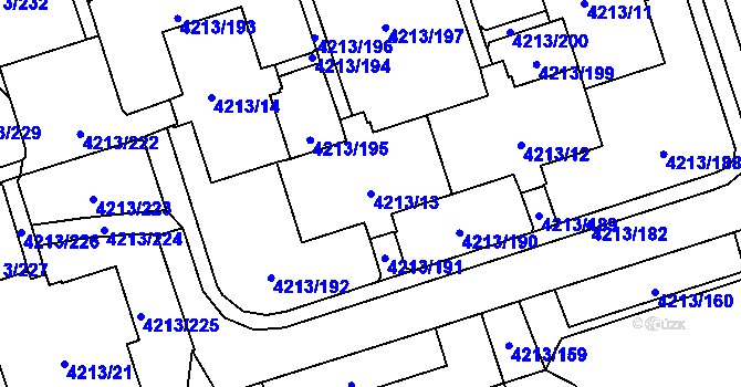 Parcela st. 4213/13 v KÚ Horní Lutyně, Katastrální mapa