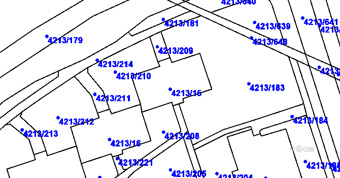 Parcela st. 4213/15 v KÚ Horní Lutyně, Katastrální mapa