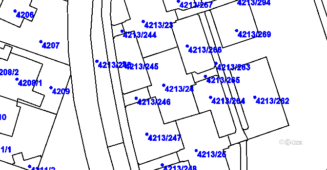 Parcela st. 4213/24 v KÚ Horní Lutyně, Katastrální mapa