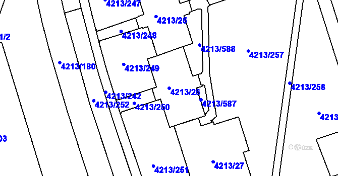 Parcela st. 4213/26 v KÚ Horní Lutyně, Katastrální mapa