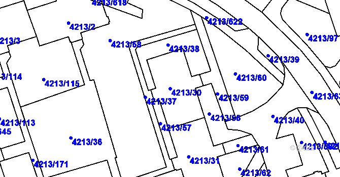 Parcela st. 4213/30 v KÚ Horní Lutyně, Katastrální mapa