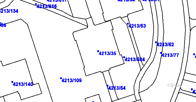 Parcela st. 4213/35 v KÚ Horní Lutyně, Katastrální mapa