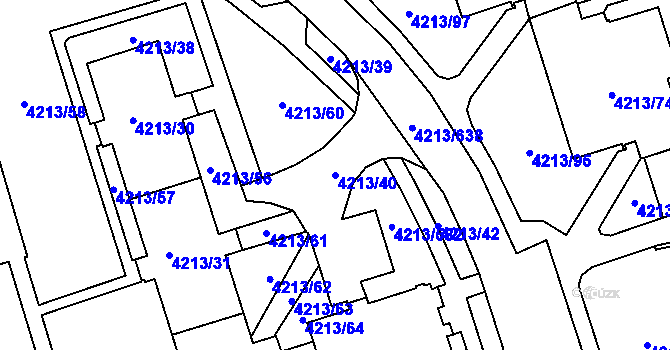 Parcela st. 4213/40 v KÚ Horní Lutyně, Katastrální mapa