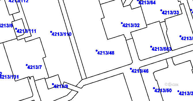 Parcela st. 4213/48 v KÚ Horní Lutyně, Katastrální mapa