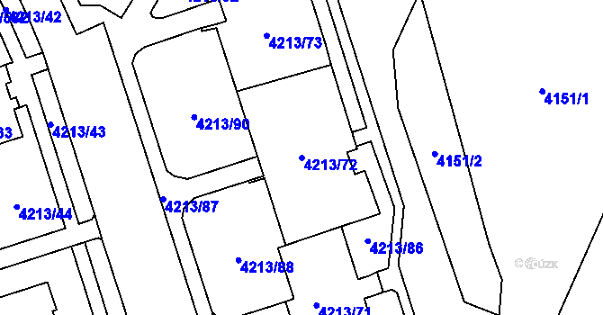 Parcela st. 4213/72 v KÚ Horní Lutyně, Katastrální mapa