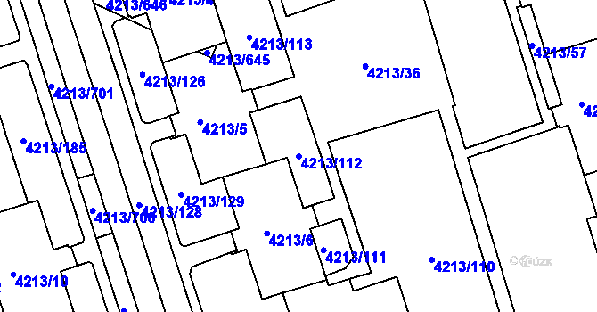 Parcela st. 4213/112 v KÚ Horní Lutyně, Katastrální mapa