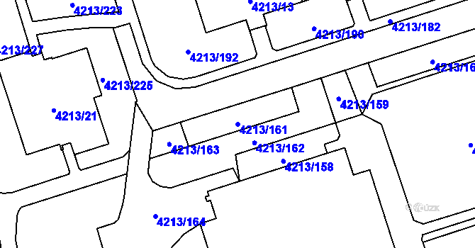 Parcela st. 4213/161 v KÚ Horní Lutyně, Katastrální mapa