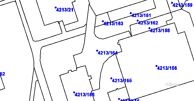 Parcela st. 4213/164 v KÚ Horní Lutyně, Katastrální mapa