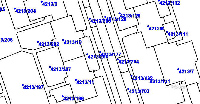 Parcela st. 4213/177 v KÚ Horní Lutyně, Katastrální mapa