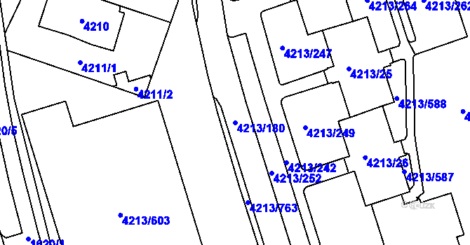 Parcela st. 4213/180 v KÚ Horní Lutyně, Katastrální mapa