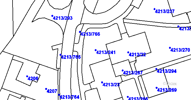 Parcela st. 4213/241 v KÚ Horní Lutyně, Katastrální mapa