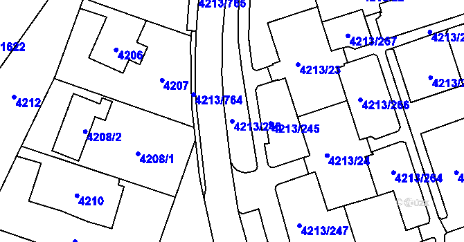 Parcela st. 4213/243 v KÚ Horní Lutyně, Katastrální mapa