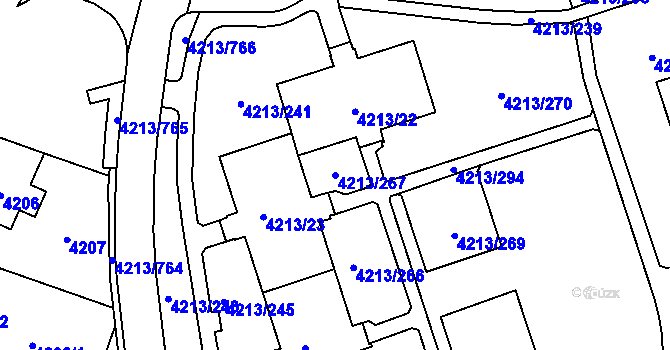 Parcela st. 4213/267 v KÚ Horní Lutyně, Katastrální mapa