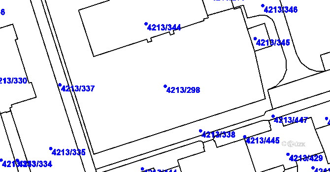 Parcela st. 4213/298 v KÚ Horní Lutyně, Katastrální mapa