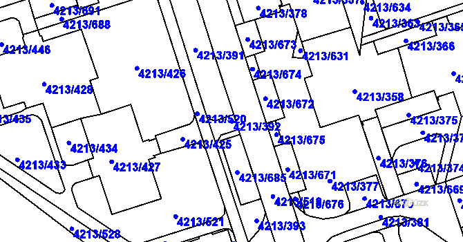 Parcela st. 4213/392 v KÚ Horní Lutyně, Katastrální mapa