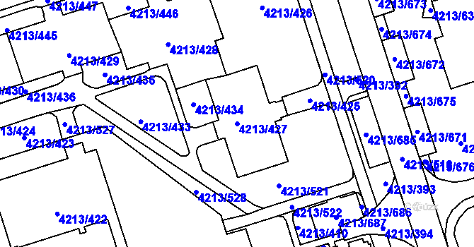 Parcela st. 4213/427 v KÚ Horní Lutyně, Katastrální mapa