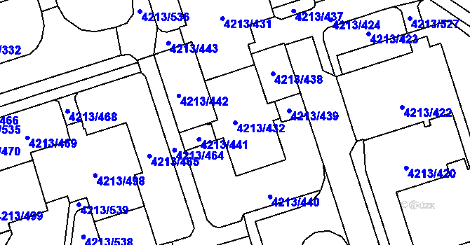 Parcela st. 4213/432 v KÚ Horní Lutyně, Katastrální mapa