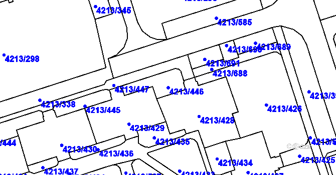 Parcela st. 4213/446 v KÚ Horní Lutyně, Katastrální mapa