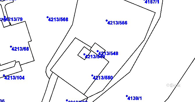 Parcela st. 4213/548 v KÚ Horní Lutyně, Katastrální mapa