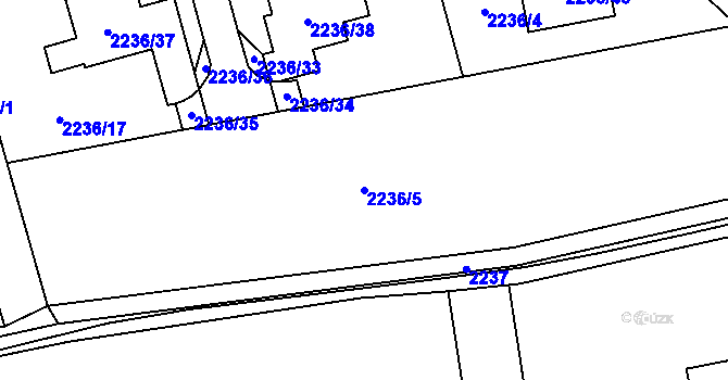 Parcela st. 2236/5 v KÚ Horní Lutyně, Katastrální mapa