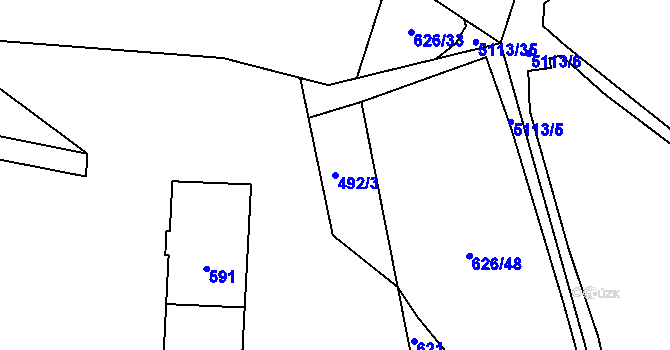 Parcela st. 492/3 v KÚ Horní Lutyně, Katastrální mapa