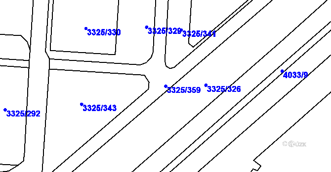 Parcela st. 3325/359 v KÚ Horní Lutyně, Katastrální mapa