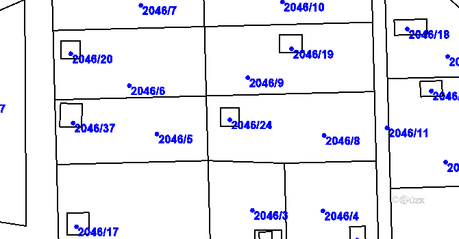 Parcela st. 2046/24 v KÚ Horní Lutyně, Katastrální mapa