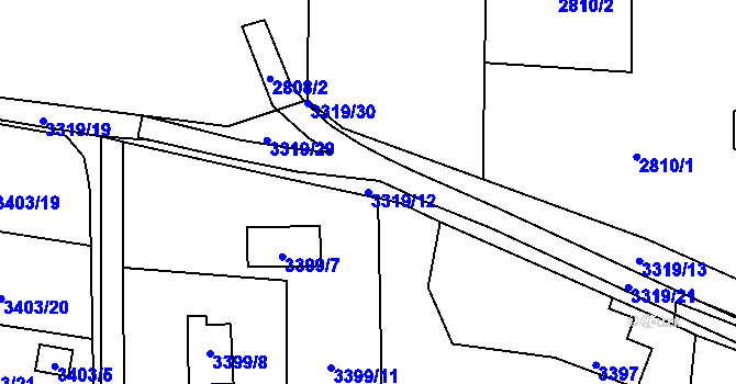 Parcela st. 3319/12 v KÚ Horní Lutyně, Katastrální mapa
