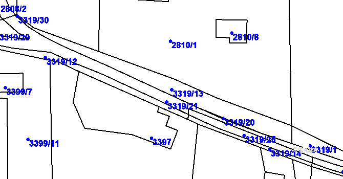 Parcela st. 3319/13 v KÚ Horní Lutyně, Katastrální mapa