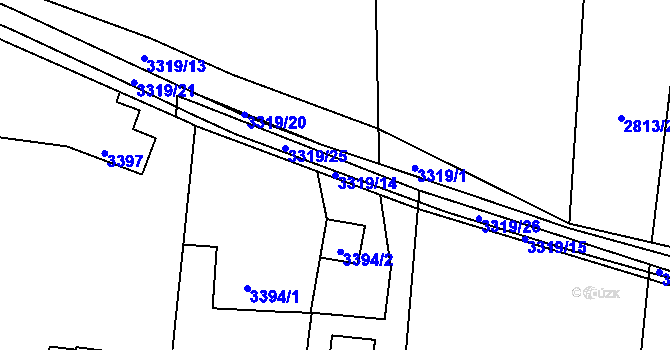 Parcela st. 3319/14 v KÚ Horní Lutyně, Katastrální mapa