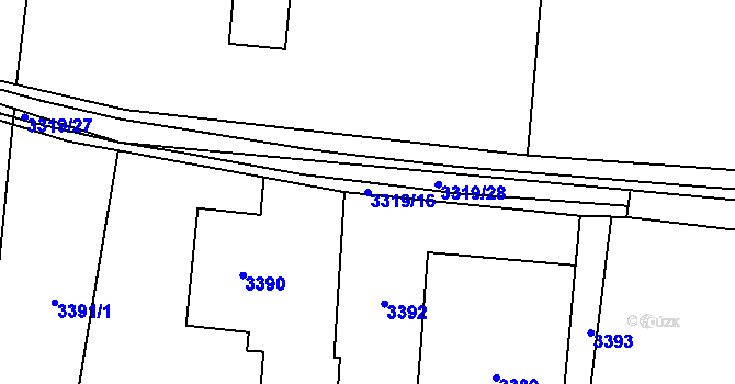 Parcela st. 3319/16 v KÚ Horní Lutyně, Katastrální mapa