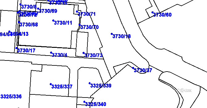 Parcela st. 3325/365 v KÚ Horní Lutyně, Katastrální mapa