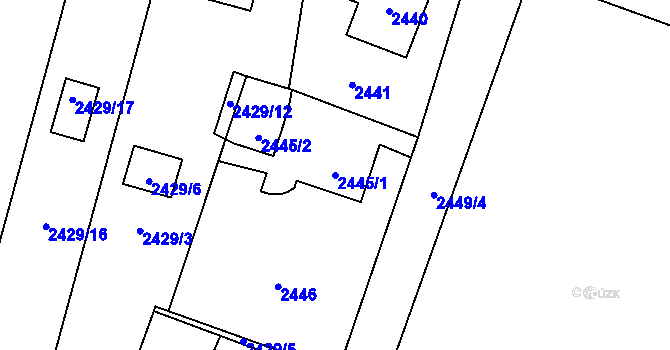 Parcela st. 2445/1 v KÚ Horní Lutyně, Katastrální mapa