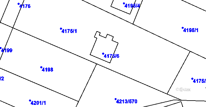 Parcela st. 4175/6 v KÚ Horní Lutyně, Katastrální mapa