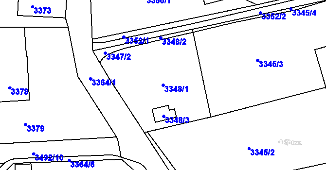 Parcela st. 3348/1 v KÚ Horní Lutyně, Katastrální mapa