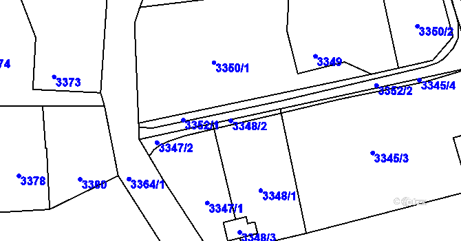Parcela st. 3348/2 v KÚ Horní Lutyně, Katastrální mapa
