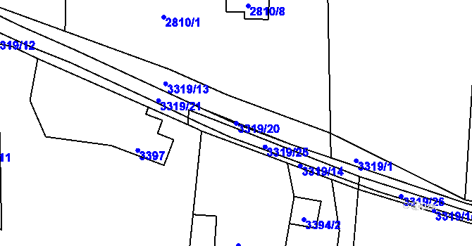Parcela st. 3319/20 v KÚ Horní Lutyně, Katastrální mapa