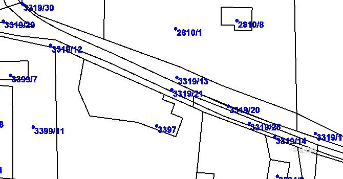 Parcela st. 3319/21 v KÚ Horní Lutyně, Katastrální mapa