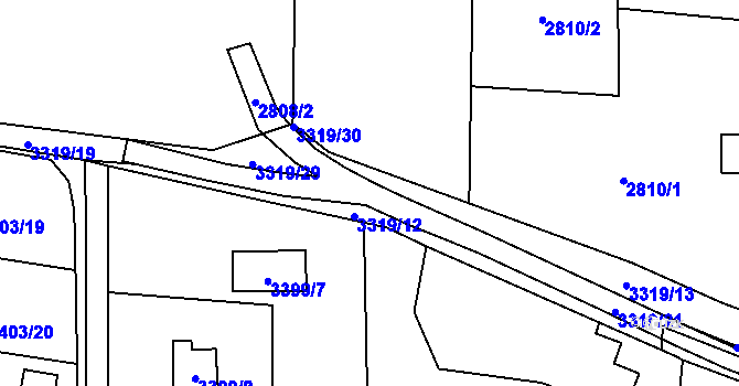 Parcela st. 3319/23 v KÚ Horní Lutyně, Katastrální mapa