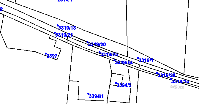 Parcela st. 3319/25 v KÚ Horní Lutyně, Katastrální mapa
