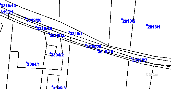 Parcela st. 3319/26 v KÚ Horní Lutyně, Katastrální mapa