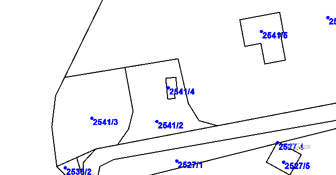Parcela st. 2541/4 v KÚ Horní Lutyně, Katastrální mapa