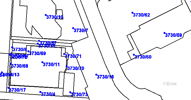 Parcela st. 3730/40 v KÚ Horní Lutyně, Katastrální mapa