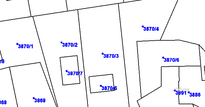 Parcela st. 3870/3 v KÚ Horní Lutyně, Katastrální mapa
