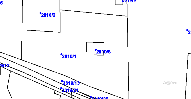 Parcela st. 2810/8 v KÚ Horní Lutyně, Katastrální mapa