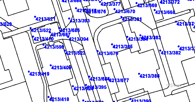 Parcela st. 4213/679 v KÚ Horní Lutyně, Katastrální mapa