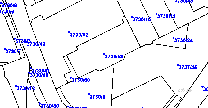 Parcela st. 3730/59 v KÚ Horní Lutyně, Katastrální mapa
