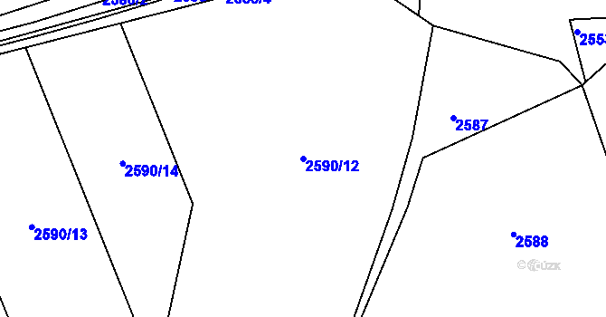 Parcela st. 2590/12 v KÚ Horní Lutyně, Katastrální mapa